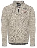 Carisma Strickpullover für Herren ? Herren Troyer mit Stickerei ? Angenehmer Regular Fit Pullover für Büro und Freizeit 7804 BEIGE XXL