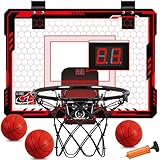 Basketballkorb Indoor - Mini Basketballkorb fürs Zimmer Basketballkorb Indoor Kinder Jungen Mädchen 5 6 7 8 9 10 11 12 Rot