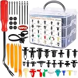 NCKIHRKK Befestigungsclips Set, 965 Stück Auto Befestigung Clips Universal mit Demontage Werkzeuge, Kabelbinder und Schwammig Kissen, Kunststoff Clips Set für Stoßstangen Zierleisten Auto Verkleidung