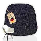 kontor28® - Designer Sitzkissen Filz handgefertigt Made IN Germany | Sitzkissen Stuhl 39 x 39cm aus rPET-Filz weiche und robuste Polsterung | Sitzauflage Stuhl für In- und Outdoor | anthrazit 1er-Set