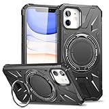 ADVDJBV Telefonmode Kompatibel mit iPhone 11 6,1 Zoll Hülle, TPU + PC, zweilagige Fallschutzhülle, robuste Schutzhülle, kompatibel kabelloser Ladehülle, Ständerabdeckung(Black)
