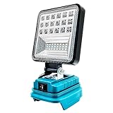 Akku Lampe Für Makita 18V (Kein Akku),48W 3800LM Led Arbeitsleuchte Akku,Tragbare Flutlichter mit 2 USB,Tragbarer LED Strahler Akku Scheinwerfer,Flutlichter für Autoreparatur, Heimbeleuchtung, Camping