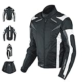 A-Pro Damenjacke CE Protektoren Thermofutter Lüftungsschlitze Motorrad Weiss S
