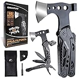 Geschenke für Männer 16IN1 Multitool Camping Zubehör Frauen Männer Geschenke Survival Gadgets mit Axt Hammer Zange Säge Schraubendreher Flaschenöffner Pfeife Valentinstag