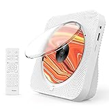 Liphier Tragbarer Bluetooth-Musik-CD-Player – Desktop-Multifunktionaler Kpop-CD-Player mit HiFi-Sound-Lautsprechern, konfigurieren Sie LED-Bildschirm, Staubschutz, Fernbedienung