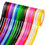 Mooshy 18 Farben Satinband, 10mm x 22m Polyester Seidenband, Schleifenband Geschenkband Seidenbänder Bunt für Heimwerkerkunst Handwerk, Geschenk Verpackung, Schleifen, Hochzeitsdekoration