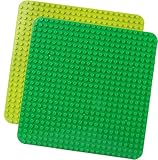 2 Große Bauplatte Kompatibel mit Lego Duplo Platten,38.4 * 38.4cm Classic Grundplatte mit 24 x 24 Noppen für Duplo Steine,Konstruktionsspielzeug für Kleinkinder,Mädchen und Jungen, Grün,hellgrün