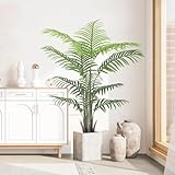 YOLEO Künstliche Pflanzen groß 120cm Kunstpflanze im Topf kunstpalme wie echt künstliche Palme groß Fake Pflanze deko für Wohnzimmer Balkon Schlafzimmer Büro