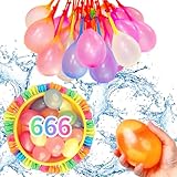 LOVICVKEM Wasserbomben 666 Stück Wasserbomben Selbstschließend, Sekunden Schnelles Befüllen, Wasserbomben kinder,Wasserballons Selbstschließend,Wasserbombe, wasserspielzeug kinder outdoor Poolparty
