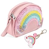 TENDYCOCO Mädchenhandtasche Regenbogen-Umhängetasche Umhängetasche Mit Regenbogen-Schlüsselanhänger…