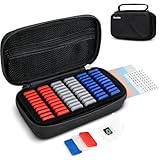 Eva Hartschale Micro SD Kartenetui mit 60PCS Einzelplastik TF Kartenhalter für 60 MicroSD MicroSDHC MicroSDXC Karten, Wasserbeständiger Anti-Schock TF MSD Karte, die Organizer mit Griff trägt