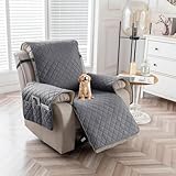 AHSBND Sesselschoner Sesselauflage Sesselbezug Fernsehsessel Schutzbezug: Sesselüberwurf Sessel überzug für Relaxsessel mit Taschen für Zuhause mit Hund (Grau)