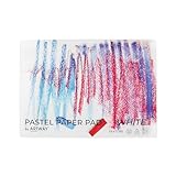 Artway A4 Pastellpapierblock, ideal für weiche Pastellkreiden, Ölpastelle, Pastellstifte, Graphit und Kohle, 48 Seiten/24 Blatt 160 g/m² Pastellpapier, Weiß
