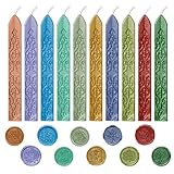 Lahviuu Siegelwachs,10 Stück Siegelwachsstäbe mit Dochten Siegellack Sticks Wachssiegel Stempel Retro Wachsstempel Wachs Siegel Siegelstempel,für Umschlag Einladungen Karten Geschenk