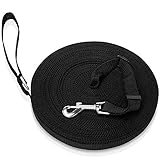 iNeego Schleppleine für Hunde, 10m /15m /20m /30m Lange Hundeleine, Nylon Geflochten Führleine rutschfeste und Robuste Laufleine, Laufleine für große & Mitte Hunde (10M, Schwarz)
