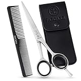 FABCARE Profi Haarschere mit Kamm und Etui - Haarschneideschere mit Mikroverzahnung & Präzisionsschraube - 5,5 Zoll - Extra scharfe Friseurschere aus hochfestem Messerstahl - Mit BONUS Ebook