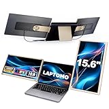 15.6' Laptop Screen Extender, 1080P FHD Portable Monitor Laptop with 235° Rotation, Triple Screen Laptop Monitor Extension with USB HDMI, Plug & Play for Windows, Mac, Chrome