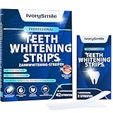 IvorySmile Whitening Strips für Empfindliche Zähne, 42 Peroxidfreie Teeth Whitening Strips, Schmelzsicher & Mit Natürlichen Inhaltsstoffen, Zahnaufhellung in 21 Behandlungen