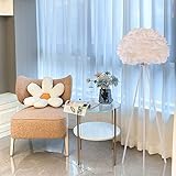 Moderne weiße Feder-Stehlampe mit Stativsockel, künstlerische Stehleuchte für Schlafzimmer, Wohnzimmer, Mädchenzimmer, 150 cm Höhe