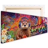 tjapalo® zp99 Leinwandbild Graffiti Jugendzimmer Bild mit Namen Coole Bilder für Teenager Cool Graffiti Bild Kinderzimmer Mädchen Wandbild Kinderzimmer Leinwand mit Namen Bild für Mädchen