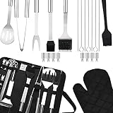 PEVLA Grillbesteck-Set, 22-teilig, Edelstahl, Barbecue-Set, Grillkoffer, Grill-Set, Grill-Set, Grill-Set, Grillbürste