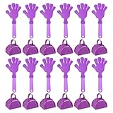 PATIKIL 12 Stück Kuhglocken Für Fußballspiele 3 Zoll Kuhglocken Für Sportveranstaltungen Bulk Laute Lärmmacher Metall Kuhglocke Mit 12 Stück Jubelklappern Für Jubel Lila