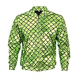 Erwachsene Holographische Skala Muster Party Jacken, grün, Small-Medium