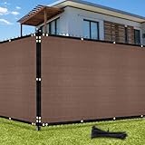 UIRWAY Sichtschutz Zaun 1,22m x 15,24m, Zaunblende Schattiernetz mit ösen 170 g/m² Blockade UV Schutz Windschutz HDPE Gewebe Netz mit Kabelbinder für Gartenzaun Gewächshaus (Braun)