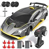 Lamborghini RC Drift Auto, 1:18 4WD High Speed RC Drift Auto mit Vollproportionale Drosselklappe Und LED Leuchten, 35 KM/H Rennen, Rennen Spielzeug Geschenke für Jungen ab 6 7 8 9 10 11 12+ Jahre