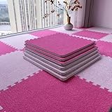 Quadratische Puzzlematte, schalldämmende, ineinandergreifende Bodenmatte, Dicker, bequemer, Flauschiger Wohnzimmerteppich, weiche, waschbare Teppichmatte für den Schlafzimmerbereich, schützt