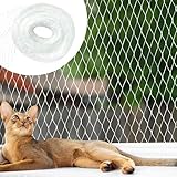 JIEBAO Katzennetz für Balkon, 10x3m Transparentes Katzenschutznetz, Biss-und reißfestes, Wetterfest, Balkonnetze für Katzen zur Absicherung von Terrasse, Fenster und Türen