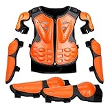 Kinder Motorrad Schutzkleidung, Motorrad Schutz Jacke Mit Knieschoner Ellenbogen Schutzpolster, Atmungsaktive Sicherheitskleidung Für Dirtbike-Offroad-Fahrten