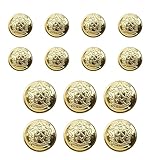 Blazerknopf-Set aus Metall, goldfarben, zum Nähen von Mänteln, Anzügen, Blazern (6 Stück à 25 mm, 8 Stück à 18 mm), 14 Stück