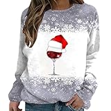 Generico Weihnachten Sweatshirt Damen Lustig, Hässlicher Weihnachtspullover Damen Kurvige Lässige Sweatshirt Weihnachten Damen Weich Ohne Kapuze Hässliche Pullover Pullover Weihnachtsgeschenk,