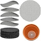 Bebykilemi Bonsai-Topf-Netz-Pads mit Drainagelöchern, schwarze Polyester-Blumentopf-Matte zum Auslaufen des Bodens und Förderung der Luftzirkulation für Pflanzenpflege (7,5 cm), 100 Stück
