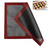 Silikonmatte Backen, 40 x 30cm Backmatte Silikon Backofen, Wiederverwendbar Rutschfestes Backunterlage, Antihaft Dauerbackmatte, Baking Mat Dauerbackmatte, Silikonbackmatte für Backofen, Mikrowelle