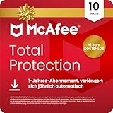 McAfee Total Protection für 10 Geräte bis 2026 | Exklusiv bei Amazon | Antivirus, VPN | 1-Jahres-Abo mit automatischer Verlängerung + 1 Jahr zusätzlicher Schutz GRATIS | Digitaler Download