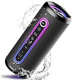 taopodo Bluetooth Lautsprecher mit Licht, Bluetooth 5.4 Musikbox, 30W Dual Lautsprecher, Dualen Bass-Treibern, 30 Std Akku, IPX7 wasserdicht, TWS Paarung, AUX, TF Karte, Geeignet Outdoor/Party/Reisen