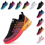 Hitmars Laufschuhe Damen Sportschuhe Luftpolster Atmungsaktiv Turnschuhe rutschfeste Leichtgewichts Straßenlaufschuhe Sneaker Joggingschuhe Fitness Schuhe Walkingschuhe Orange EU 40