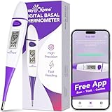 Easy@Home Basalthermometer zur Zykluskontrolle: Basaltemperatur Thermometer Kinderwunsch Fruchtbarkeitsthermometer für Fruchtbarkeit- und Eisprung-Tracking mit Intelligent Premom APP (Lila)