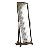 MPLFHSYOS Mobiler Ganzkörperspiegel aus massivem Holz, großer, Verstellbarer, freistehender Schminkspiegel for das Schlafzimmer(A)