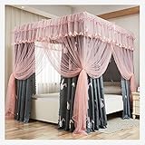 Moskitonetz-Baldachin für King- und Queensize-Betten – doppelt verschlüsseltes Design verschönert die Schlafzimmerdekoration und bietet Schutz