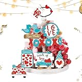 Xistuoz Love-Tablett-Dekoration | 9 Tischdekorationen von San, lebendige rustikale Dekorationen für mehrstöckige Tabletts für San, Gnom ohne Gesicht, 'Amor