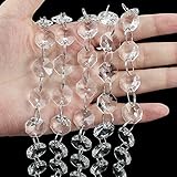JaneYi 12Pcs Kristall Perlen Vorhänge Stränge 30cm Lange Türvorhang Kristall Perlen 14mm Breite Kristall Achteck Perlen Kronleuchter Teile Glasanhänger Kristallanhänger für Girlanden Hochzeit
