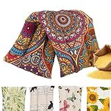 Wärmekissen Mikrowelle - Körnerkissen Mikrowelle - Unparfümiert - Körnerkissen Nacken Schulter - Wärmekissen Bauch - Bio-Hirse-Samen-Füllung - Handgefertigt - Heat Pad - Saco Semillas 45x13cm