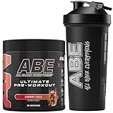Applied Nutrition Bundle ABE Pre Workout 375g + ABE Black Shaker 700ml | All Black Everything Pre Workout Pulver, Energy Drink, Körperliche Leistung, Kreatin, Beta Alanin, Koffein (Cherry Cola)