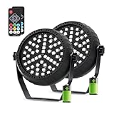 Telbum Wiederaufladbar Stroboskop, Disco Licht Batteriebetrieb RGB 54LED Stroboskop Blitzer mit Fernbedienung, Blitzlicht Halloween Sound Aktiviert Party Lichter für DJ Weihnachten Hochzeit 2Pack