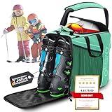 Otaro Skischuhtasche Kinder mit Helmfach (Kinder | 27 L | Mintgrün) Premium Skitasche für Skischuhe | Auch als Schlittschuhtasche oder Inlinertasche | Ski Tasche, Skisack Set, Skischuhtaschen