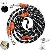 Ticeed 2.5M Hunde Doppelleine Verstellbar Hundeleine für Große und Mittelgroße Hunde Führleine Reflektierend Starke Hunde Trainingsleine Schleppleine