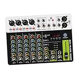 Luwecf 7-Kanal-Audiomixer, DJ-Audiomixer, Verstärker, kompakt, USB-Funktion, DJ-Mixer, digital, für PC, Konferenzräume, Party